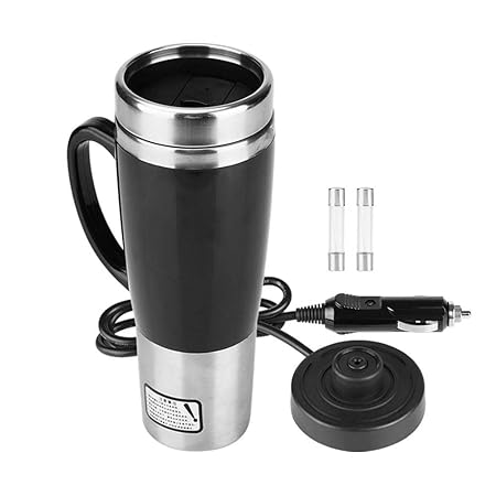 KIMISS 450ML 12 V / 24 V Auto Wasserkocher Tasse Edelstahl Reise Heizung Tasse Becher Heißer Kaffee Tee Trinkbecher Becher Sc