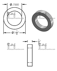 Aluminum Spacer 1-1/8" OD x 3/4" ID x Choose Your