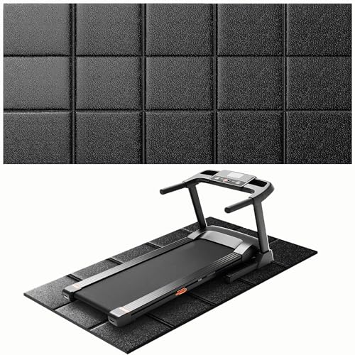THAILE Bodenschutzmatte für Laufband & Fitnessgeräte 200x100cm 4mm rutschfeste Antivibrationsmatte mit Schalldämmung, Unterlegmatte für Rollentrainer,