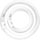 Celiwace FC8T9/CW 22W and FC12T9/CW 32W Cool White Set, 8 inch T9 22 Watts Circular Light Bulbs, 12 inch 32 Watts Circline Fluorescent Bulb Round Ring Bulb CRI 80, G10q Prong