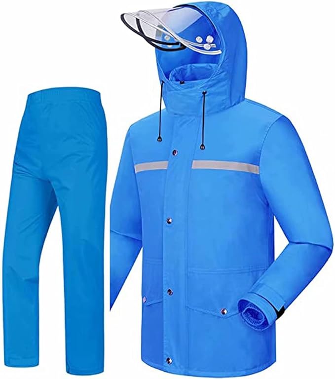 Classic Rain Suits for Men Breathable Rain Gear for Waterproof work,Hooded Coats Jacket and 