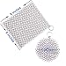 Senpulism Cast Iron Cleaner, Durable 316L Stainless Steel Chainmail Scrubber, Anti-rust Chain Cleaner for Pan Pot Dutch Oven, Big Square Skillet Steel Scrubber + Small Round Cast Iron Cleaning