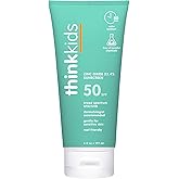 Thinkkids SPF 50+ Mineral Sunscreen, 6 Fl Oz – Safe, Natural Baby Mineral Sunscreen for Children - Water Resistant Sun Cream – Broad Spectrum UVA/UVB Sun Protection – Reef Safe