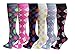 Mamia 6 Pairs Women's Fancy Design Multi Color Knee High Socks (AR, Size 9-11)
