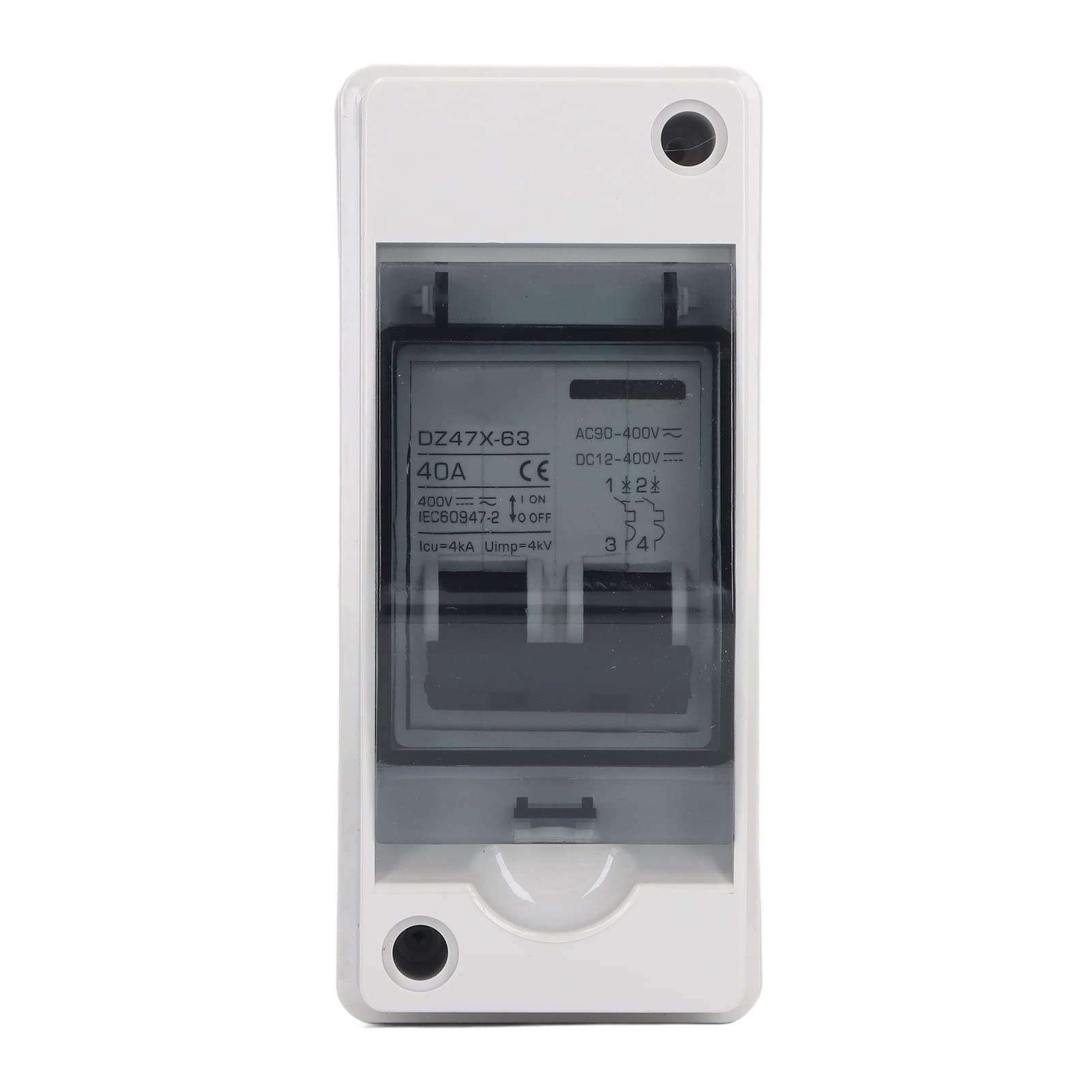 Solar Circuit Breaker, 2-Pole 40A, IP65 Rated Disconnect Switch, 400V AC Miniature Isolation Breaker for PV Systems