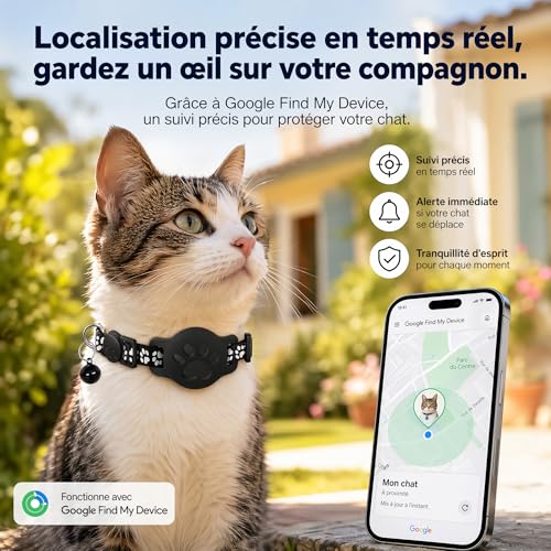 Generic Collar GPS Cat, GPS Cat Tracker, 2026 New GPS Tracker Cat Tracker, without Sim Card, No Monthly Subscription, with iOS & Android, Real Time Location, Waterproof And Durable