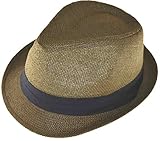 Straw Fedora 62cm 2xl Brown