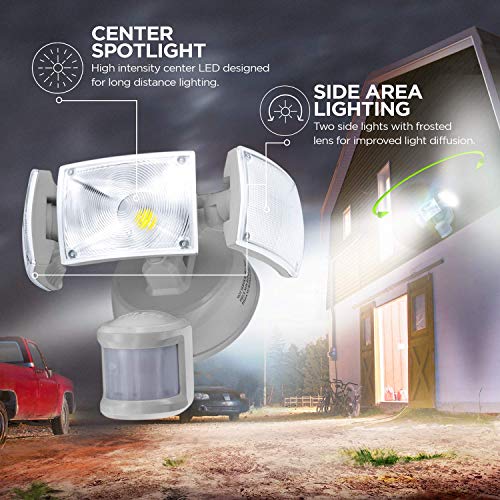 Home Zone Security Motion Sensor Light Ultra Bright 3 Head Outdoor