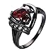 Bamos Women's Red Lab Stone Heart-Shaped Best Friend Black Gold Plated 7MM7MM Promise Womens Rings Size 9
