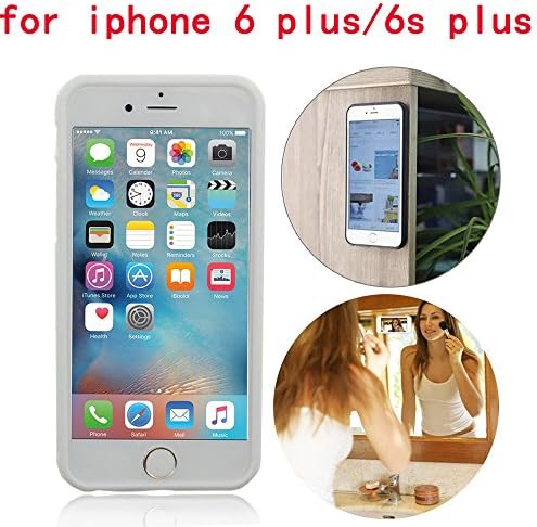 Accessory Crunch Anti-Gravity Selfie Case for iPhone 6/6S Plus, Hands Free Nano Suction Stick to Glass, Tile, Car GPS, Most Smooth Surface (Clear 5.5")