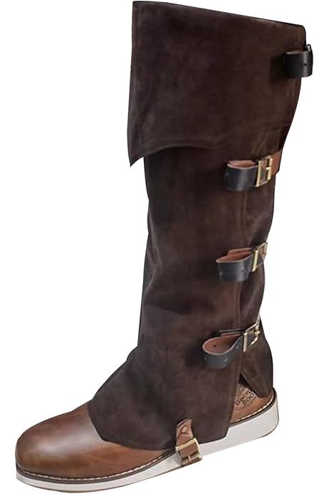Jiuguva Medieval Pirate Boots - Renaissance Steampunk Cosplay Shoes For Men