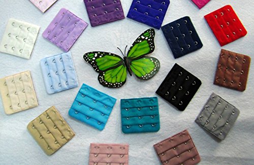 Ewandastore 16 Pcs Assorted Colors 3 Hooks 3 Rows Women Bra Extender Strap