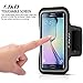 J&D Armband Compatible for Samsung Galaxy S6 Edge Armband, Sports Armband with Key Holder Slot for Galaxy S6 Edge Running Armband, Perfect Earphone Connection While Workout Running, Black