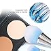 Lollipop Makeup Brushes Set, Silky Select 5pcs Professional Tiny Face Brush with Holder for Cosmetics Eye Shadow Lip Contour Foundation Brushes in Portable Travel Case for Easy Hang and Dry-Blue