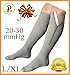 Presadee Closed Toe Grey 20-30 mmHg Zipper Compression Grade Leg Swelling Relief Increase Circulations Knee Length Sock (L/XL)