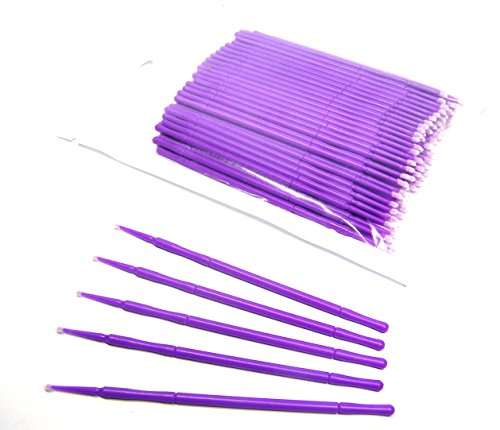 NSI 100 1.5mm Fine Touch Up Micro Brush Applicator for Detail Painting or Cleaning - Auto, Marine, Crafts, Cosmetics - Purple