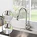 KINGO HOME Modern Commercial High Arc Stainless Steel Single Lever Handle Pull Down Sprayer Brushed Nickel Kitchen Faucet, Kitchen Sink Faucet with Deck Plate