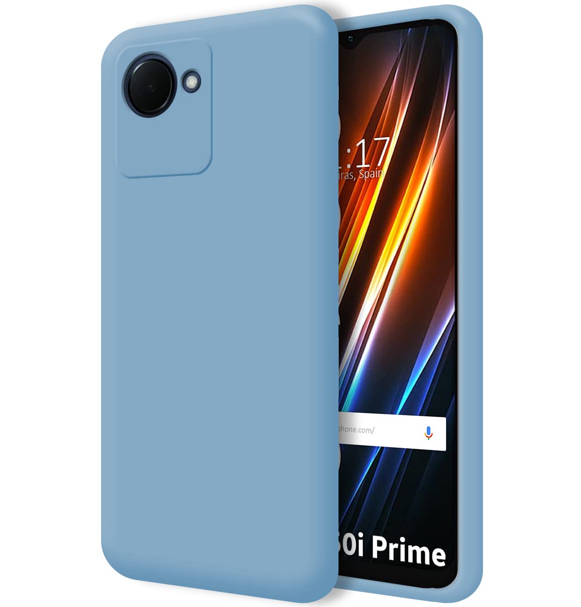 Tumundosmartphone Silicone Liquid Ultra Soft Case for Realme Narzo 50i Prime Colour Blue