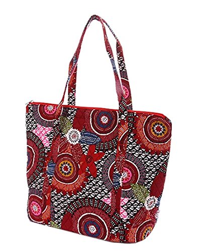 Belvah Quilted Floral Paisley Large Tote Bag (J2)