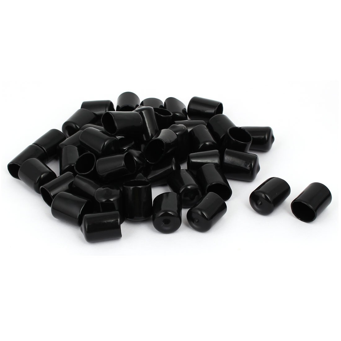 sourcingmap 15mm Inner Dia Rubber Hose End Cap Screw Thread Protector Cover Black 50pcs