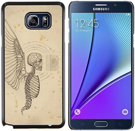For Samsung Note 5 N9200 N920 - ANGEL DEATH WINGS HELL SKELETON SKULL /Design Hard Plastic Protective Case Slim Fit Cover/ - Super Marley Shop -