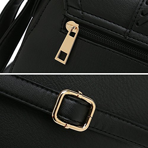 Saddle Bag With Tassel Crossbody Purses For Women Small Ladies Designer Handbag (Black)