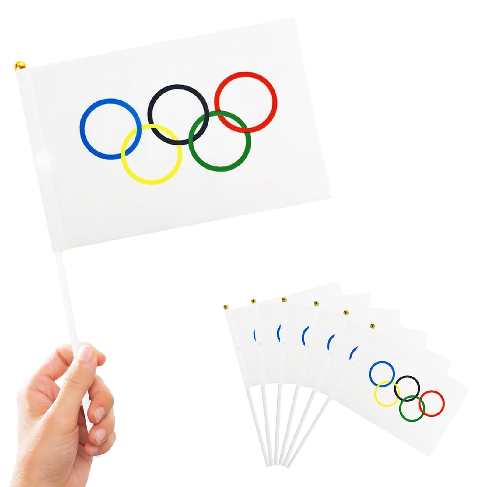 14x21cm Mini Oly Flags for Winter Sport Games Decorations, 2026 Small Football Games Hand held Flag for Home,Garden,Bar,Club,Party And Street