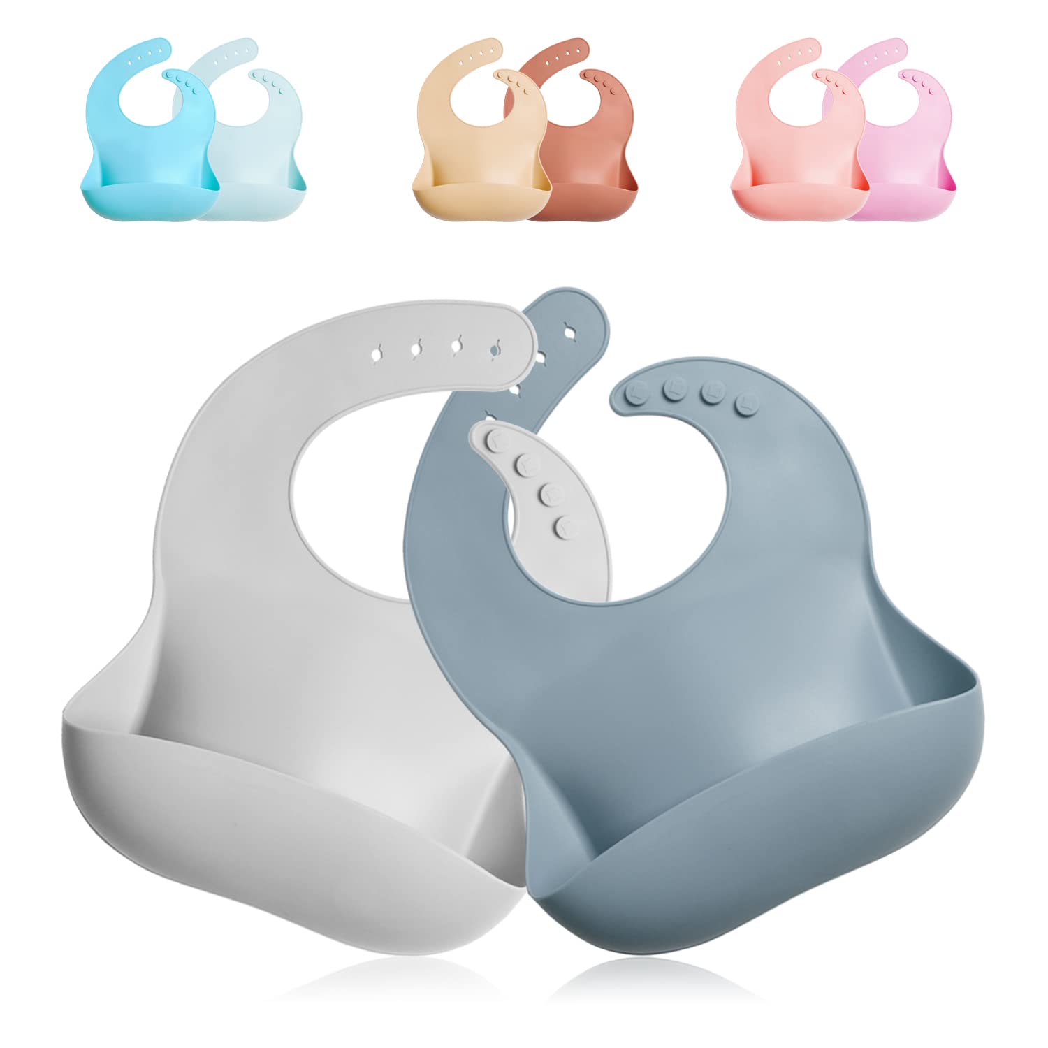 GODR7OY Unisex Baby Yy2023y baby silicone feeding bibs, Gray Cool, 2 Count UK