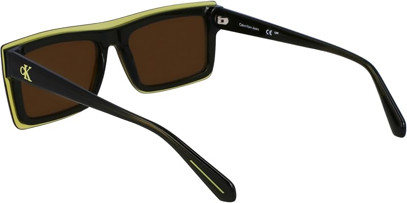 Unisex Adult Sunglasses CKJ23657S - Lime with Solid Olive Lens