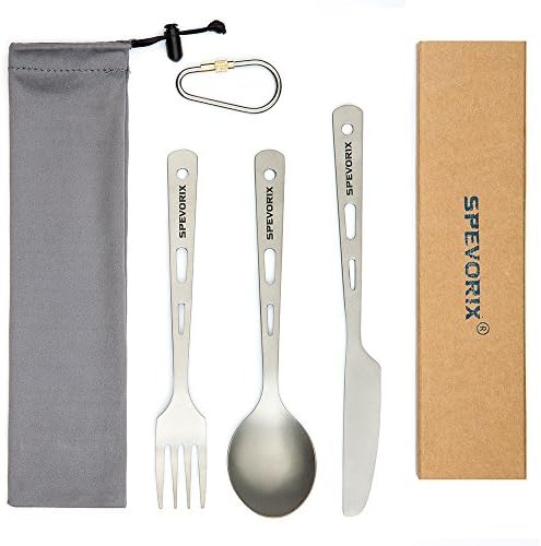 Titanium Utility Cutlery,SPEVORIX travel cutlery Set Extra Strong Ultra Lightweight, Perfect for Outdoor Camping,BBQ Outdoor Campers Travel Park Beach Wild Barbecue Lovers camping cutlery.