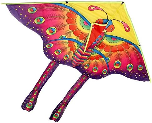 2 Pcs Beautiful Colorful Butterfly Kite Long Tail Printed Lifelike,it Flies Steadily In The Breeze Designed With Fashion Pattern,it Is And Classic.