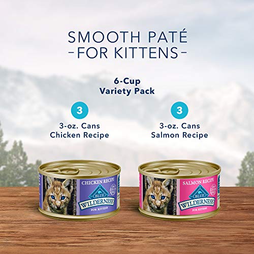 Blue Wilderness Kitten Grain-Free Chicken & Salmon Variety Pack Wet Cat Food 3-Oz (6Pack/1Case) - //medicalbooks.filipinodoctors.org