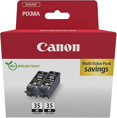 Canon PGI-35 Twin Pack 2 Black Ink Cartridges Genuine Recycled Cardboard