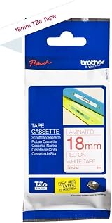 Brother TZe-242 Labelling Tape 18 mm x 8 m Red on White Laminated