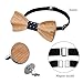 b.m.c 808 Ave Wooden Bowtie Colors Wood Adjustable Matching Pocket Square Cufflink Set