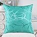 CaliTime Throw Pillow Covers Pack of 2 Modern Shining & Dull Contrast Circles Rings Accent Geometric Cushion Cases Shells for Couch Sofa Home Decor 18 X 18 Inches Turquoise