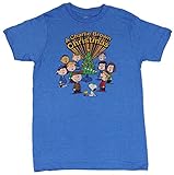 Peanuts Mens T-Shirt - Charlie Brown Christmas Caroling Cast Image