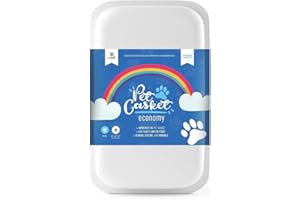 Pet Memory Shop Caring Series Pet Casket – Safe, Durable & Elegant Burial Box for Dogs, Cats & Pets – Loving Memorial & Pet Loss Gift – Ideal for Honoring Pet’s Memory – Medium Size (White)