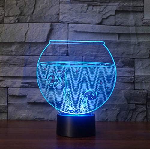 Visual Light Novelty Fish Tank 3D Led Night Lights Acrylic 3D Illusion USB Night Lamp Table Desk Lamp Home Decor Birthday Gift