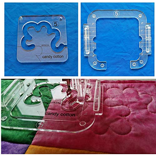 HONEYSEW Free Motion Quilting Template Series 5 with Quilting Frame for