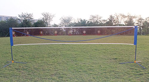 KLB Sport Large Portable Badminton Volleyball Tennis Net Set with Stand/Frame (17 ft)