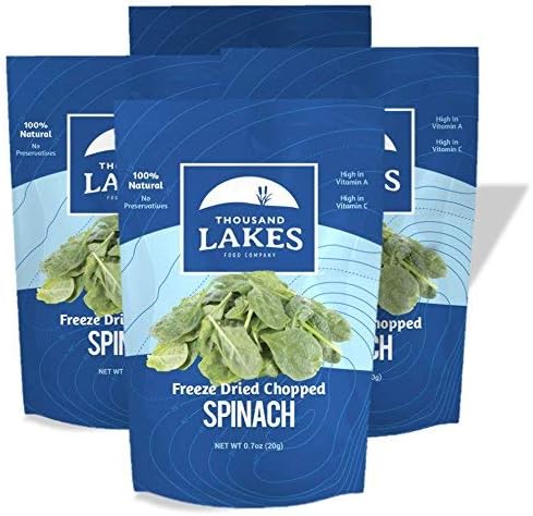 Thousand Lakes Freeze Dried Fruit and Vegetable Snacks - Spinach 4-pack 0.7 ounces (2.8 ounces total)