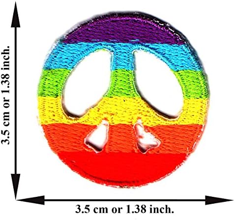 Peace Colur Full Ranbow Size S Embroidered Applique Iron on Patch T-shirt Cap Jeans Bag