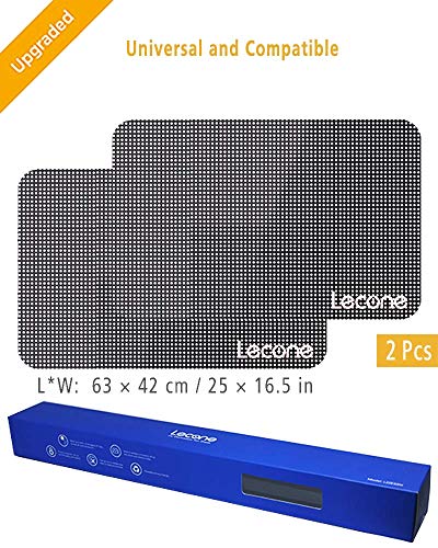 Lecone Upgraded Car Window Shade, 2nd Generation Reusable Perforated Static Cling Tint Film, Electrostatic Self-Adhesive Sun Blocker Screen for Vehicle New (Pack of 2)