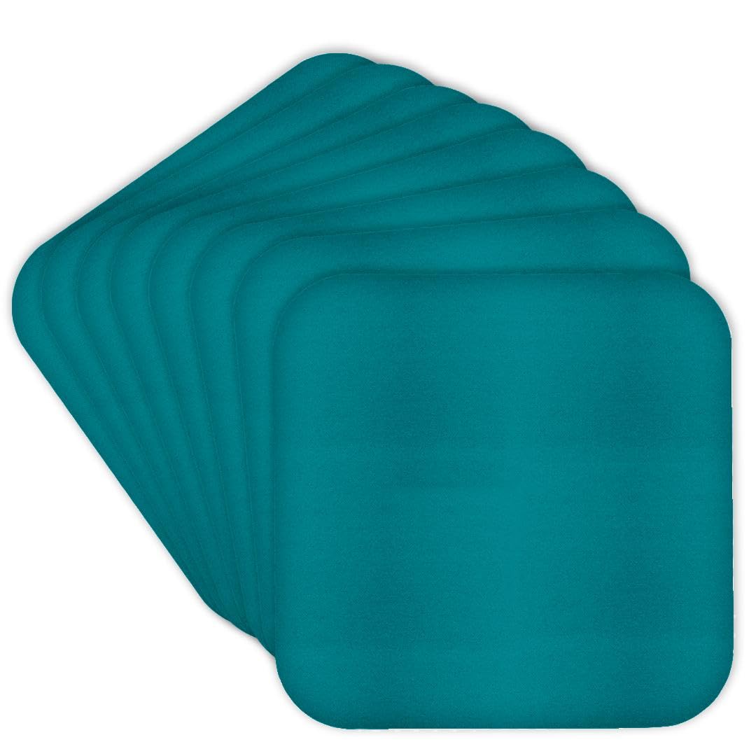 3dRose Plain Teal Blue - Simple Modern Contemporary Solid One Single Colour - Turquoise Blue-Green - Soft Coasters, Set of 8 (cst_159850_2)