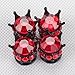 OTOSTAR Pure Handmade Bling Bling Rhinestones Tire Valve Stem Caps 4 Pack (Black/Red)