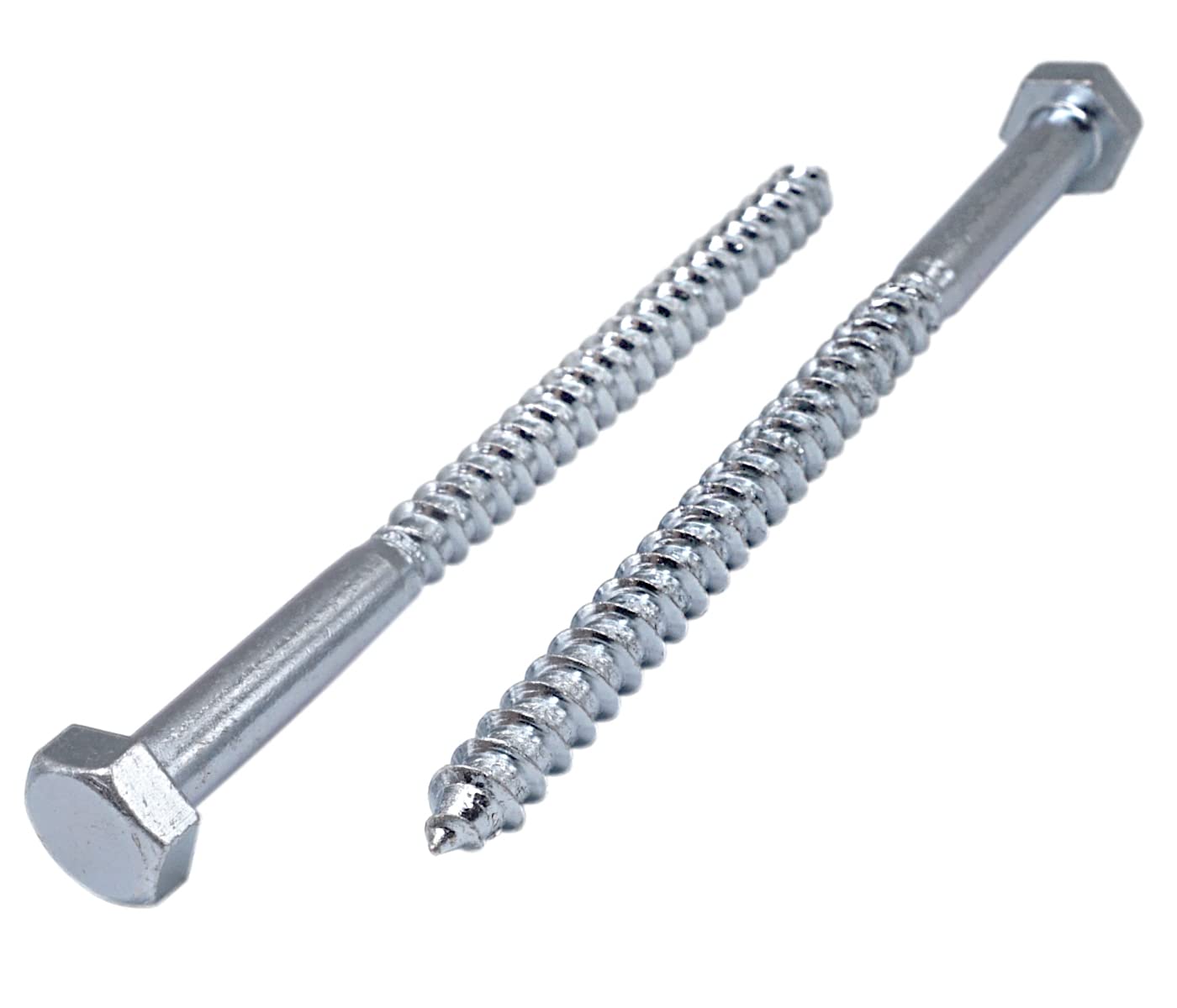 (Pack of 14 pcs) DIN 571 Zinc Plated Steel Hexagon Wood Screws M8 x 160 mm, Hex Screw, Lag Bolts, Hex Head, Coach Screws (14, M8 x 160 mm)