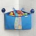 mDesign Corner Kids and Baby Suction Shower Caddy, Bath Toy Organizer - Blue