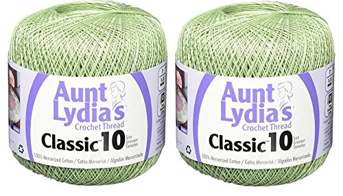 Aunt Lydia's Crochet Thread - Size 10 - Frosty Green (2-Pack)