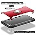 SAMONPOW Slim Fit Hybrid Dual Layer Armor iPhone 5s Case Shock Absorption Rugged Protection with Ring Holder Kickstand Drop Protection Cover Soft Rubber Bumper Case for iPhone 5 / 5s / SE - Red